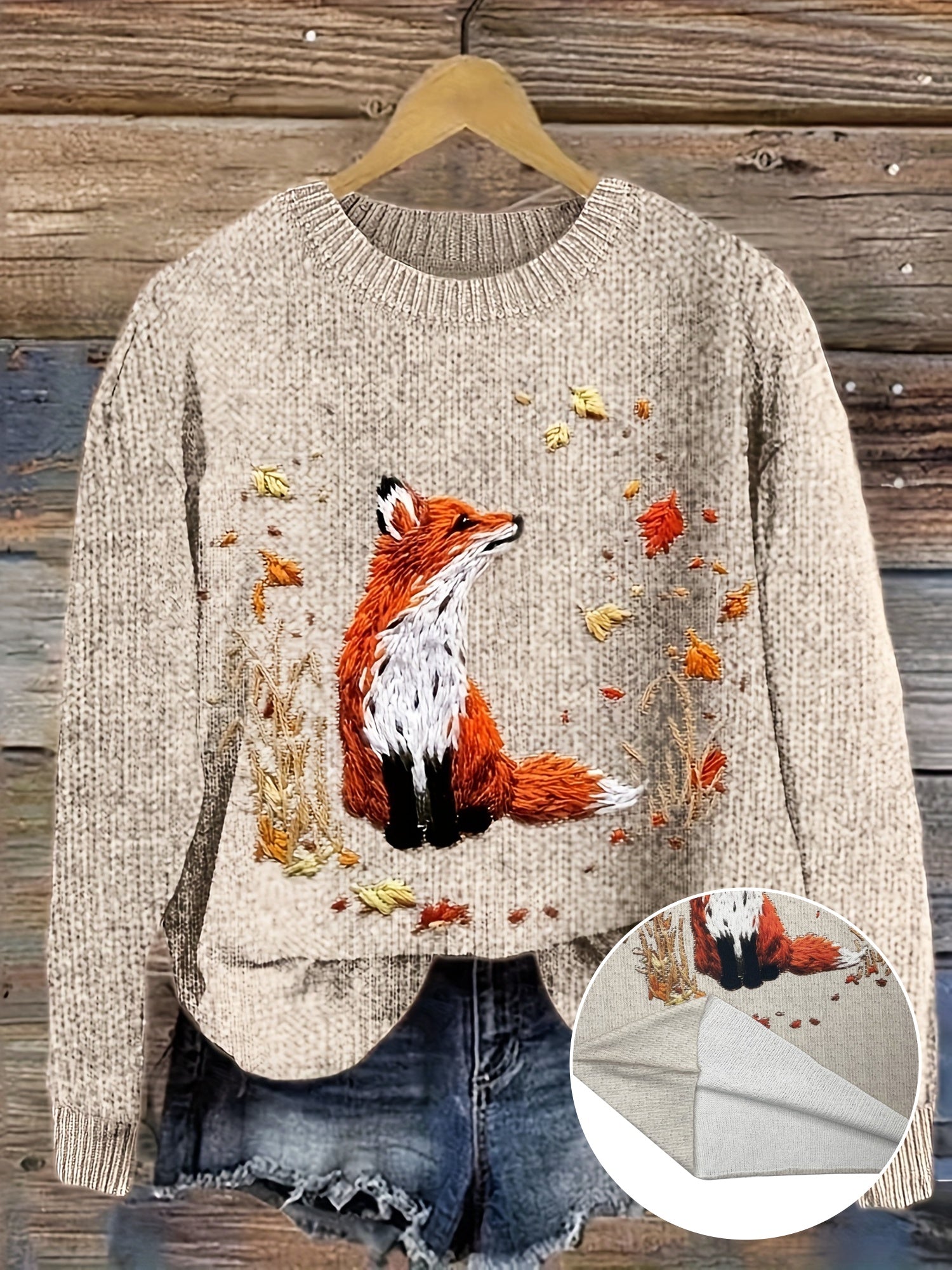 Chloe - 3D Fox Print Sweater