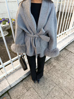 Sophia - Wool Coat with Faux Fur