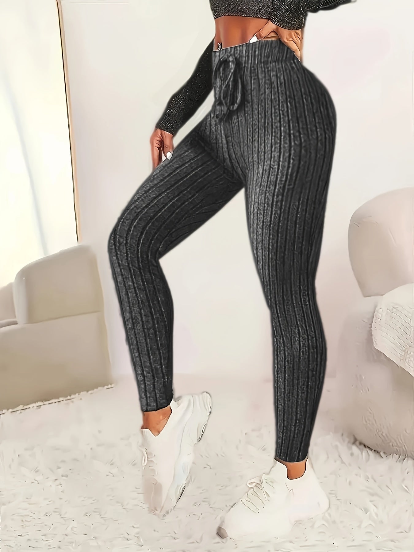 Ayla - 3-Pack Women's Ribbed Knit Leggings