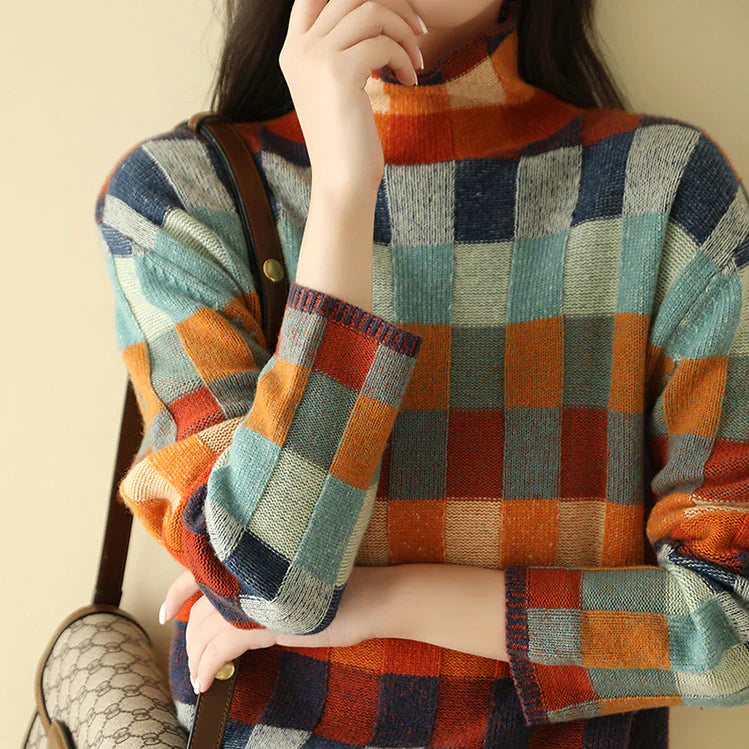 Hella - Cashmere Square-Pattern Sweater