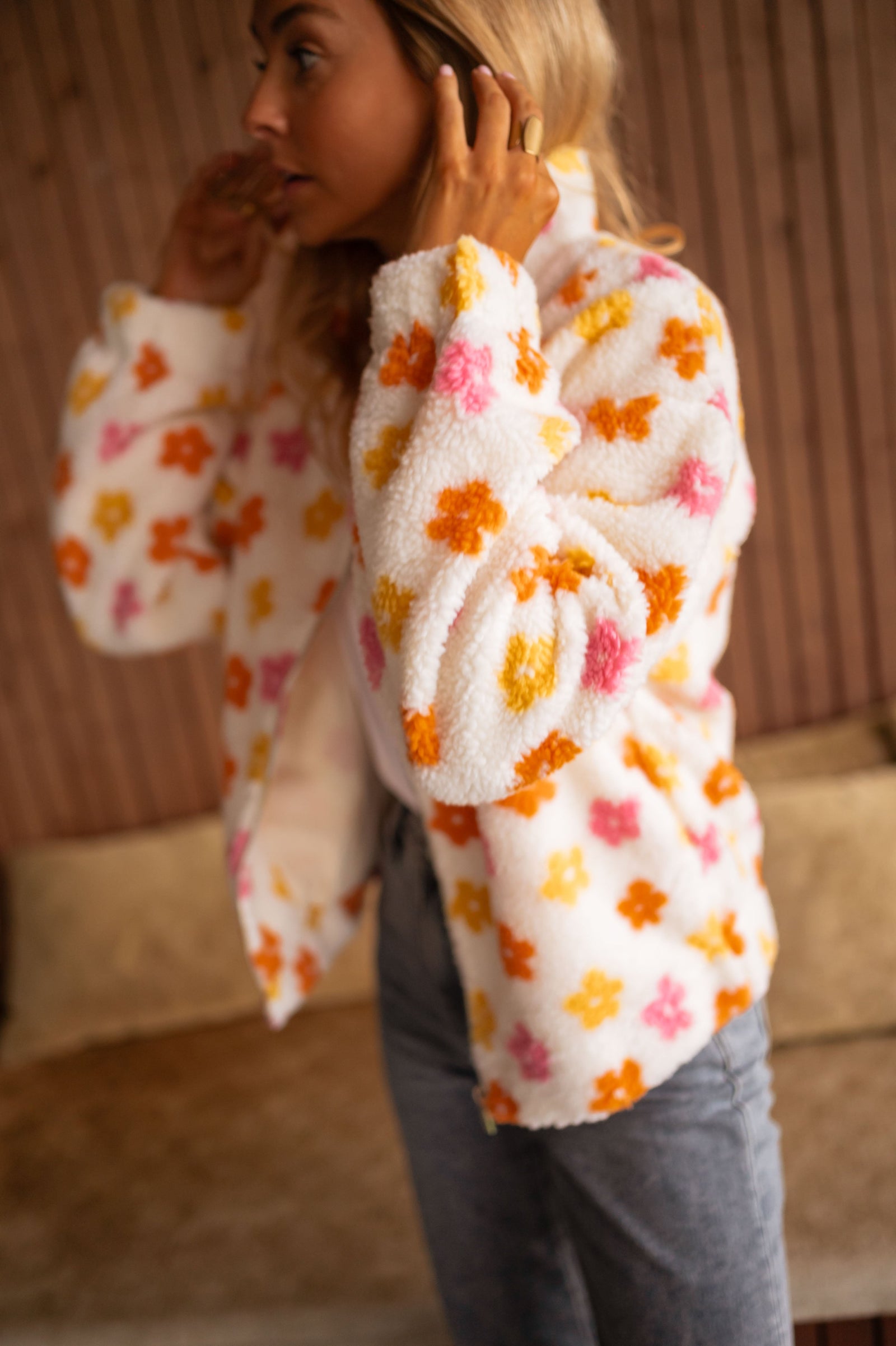 Danilo Fleece - Cream with Floral Print